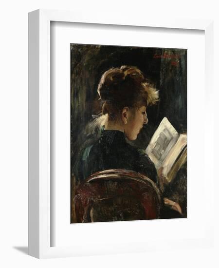 Woman Reading; Lesendes Madchen, 1888-Lovis Corinth-Framed Giclee Print