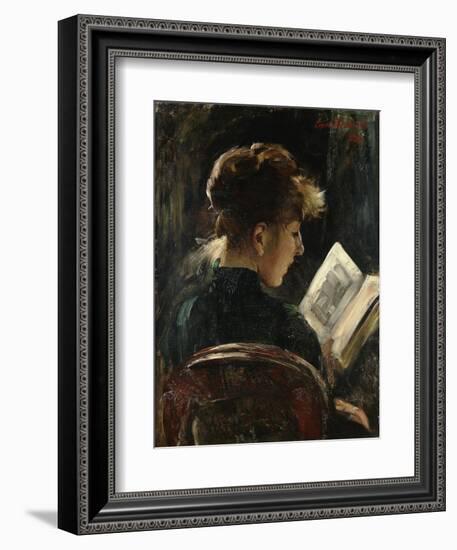 Woman Reading; Lesendes Madchen, 1888-Lovis Corinth-Framed Giclee Print