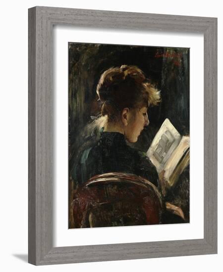 Woman Reading; Lesendes Madchen, 1888-Lovis Corinth-Framed Giclee Print