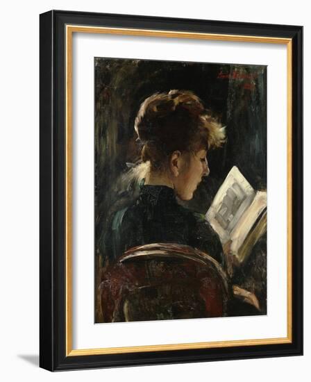 Woman Reading; Lesendes Madchen, 1888-Lovis Corinth-Framed Giclee Print