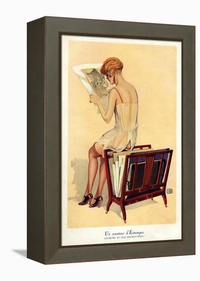 Woman reading, Magazine Advertisement, UK, 1920-null-Framed Premier Image Canvas