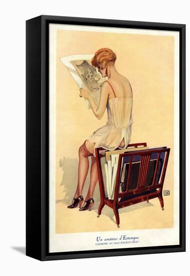 Woman reading, Magazine Advertisement, UK, 1920-null-Framed Premier Image Canvas