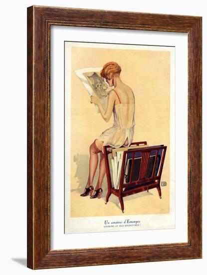 Woman reading, Magazine Advertisement, UK, 1920-null-Framed Giclee Print