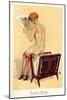 Woman reading, Magazine Advertisement, UK, 1920-null-Mounted Giclee Print