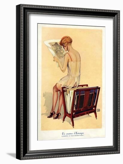 Woman reading, Magazine Advertisement, UK, 1920-null-Framed Giclee Print