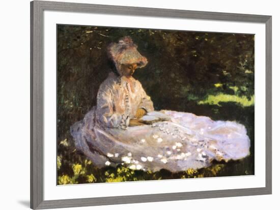 Woman Reading-Claude Monet-Framed Art Print