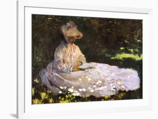 Woman Reading-Claude Monet-Framed Art Print