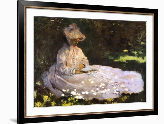 Woman Reading-Claude Monet-Framed Art Print