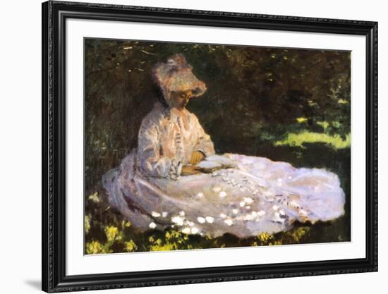 Woman Reading-Claude Monet-Framed Art Print