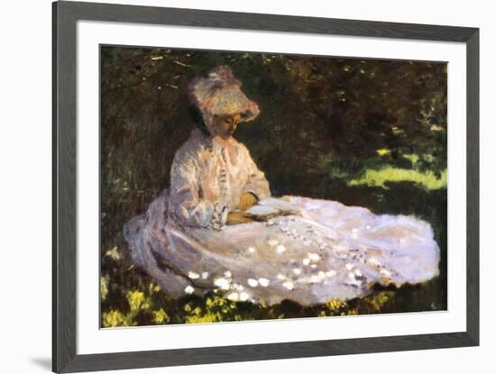 Woman Reading-Claude Monet-Framed Art Print