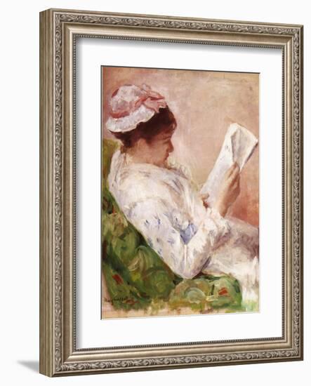 Woman Reading-Mary Cassatt-Framed Giclee Print