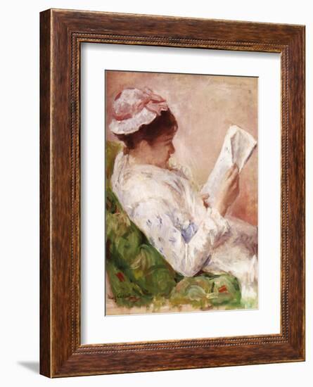 Woman Reading-Mary Cassatt-Framed Giclee Print