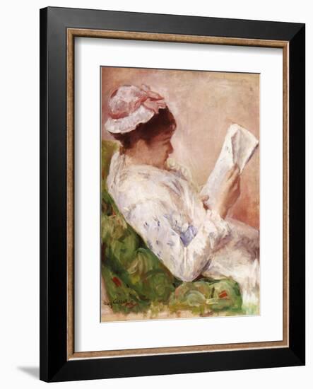 Woman Reading-Mary Cassatt-Framed Giclee Print