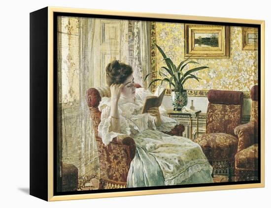 Woman Reading-Ricardo Lopez Cabrera-Framed Stretched Canvas