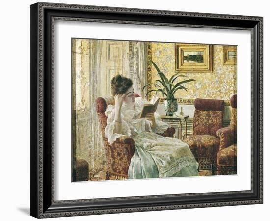 Woman Reading-Ricardo Lopez Cabrera-Framed Art Print