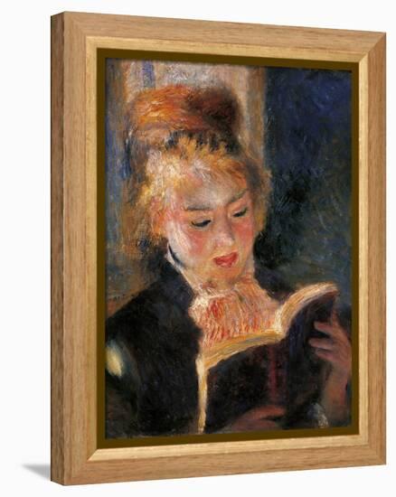 Woman Reading-Pierre-Auguste Renoir-Framed Stretched Canvas