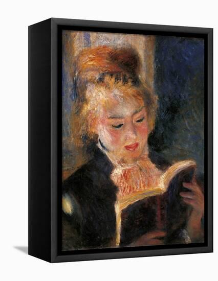 Woman Reading-Pierre-Auguste Renoir-Framed Stretched Canvas