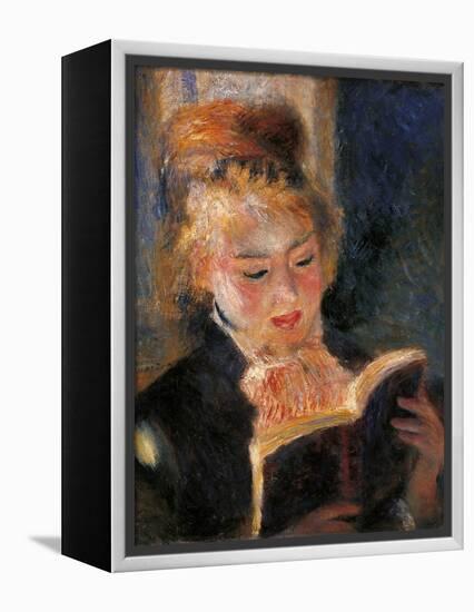 Woman Reading-Pierre-Auguste Renoir-Framed Stretched Canvas