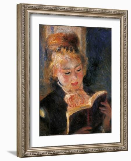 Woman Reading-Pierre-Auguste Renoir-Framed Art Print