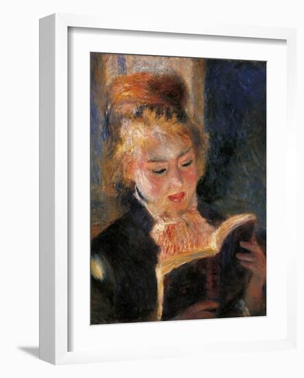 Woman Reading-Pierre-Auguste Renoir-Framed Art Print