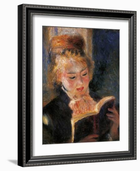 Woman Reading-Pierre-Auguste Renoir-Framed Art Print