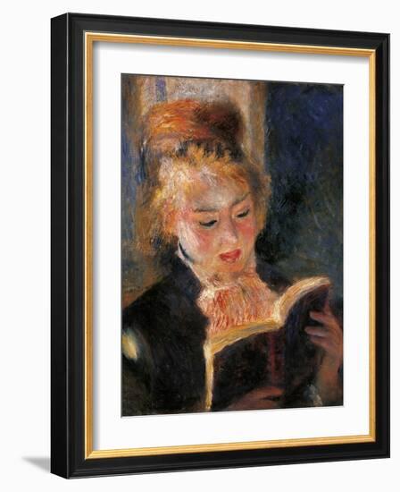 Woman Reading-Pierre-Auguste Renoir-Framed Art Print