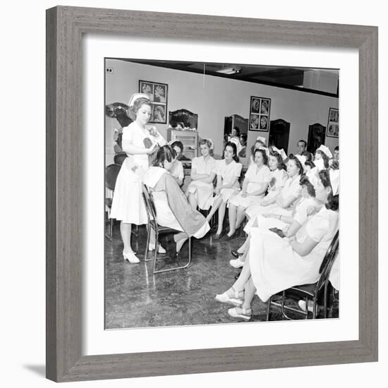 Woman Receiving Curls at a Beauty School, 1940S-Nina Leen-Framed Photographic Print