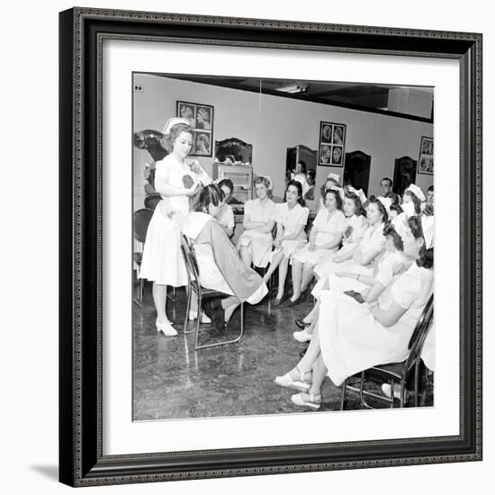 Woman Receiving Curls at a Beauty School, 1940S-Nina Leen-Framed Photographic Print