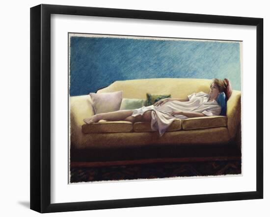 Woman Reclining on a Sofa-Helen J. Vaughn-Framed Giclee Print