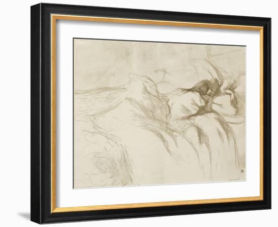 Woman Reclining - Waking Up, 1896 (Litho)-Henri de Toulouse-Lautrec-Framed Giclee Print