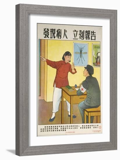 Woman Reports to the Health Office-null-Framed Premium Giclee Print