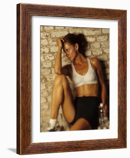 Woman Resting after Working Out, New York, New York, USA-Chris Trotman-Framed Photographic Print