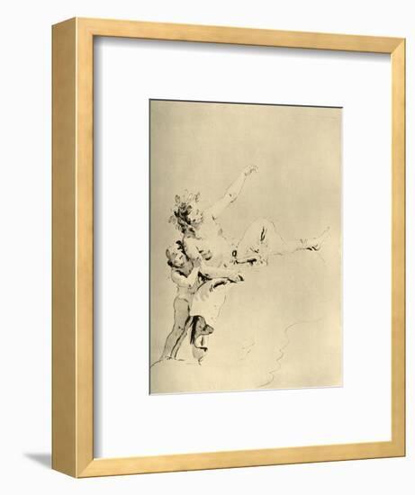 'Woman resting on Clouds and supported by a Cupid', mid 18th century, (1928)-Giovanni Battista Tiepolo-Framed Giclee Print