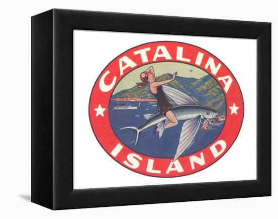Woman Riding Flying Fish, Catalina Island-null-Framed Stretched Canvas