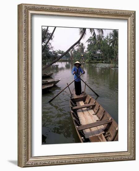 Woman Rowing, Mekong Delta, Vietnam-Bill Bachmann-Framed Photographic Print