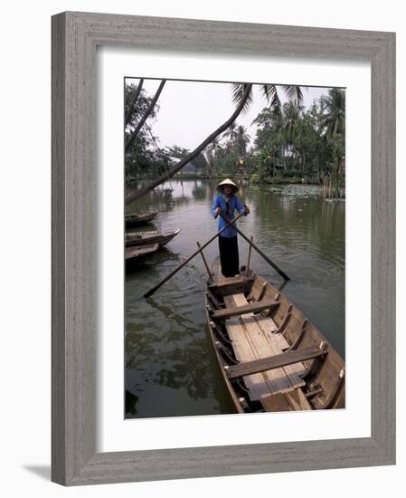 Woman Rowing, Mekong Delta, Vietnam-Bill Bachmann-Framed Photographic Print