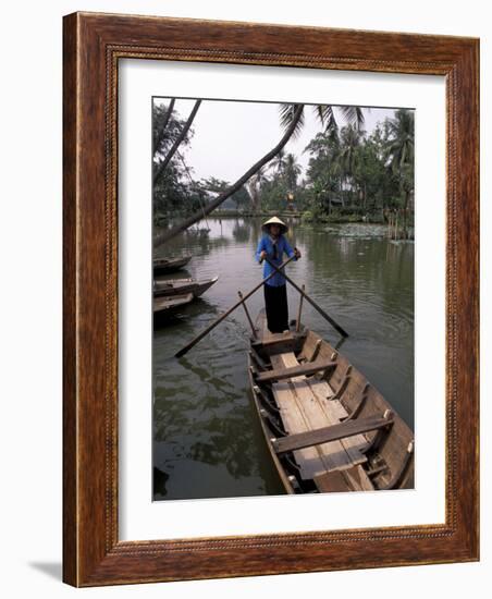 Woman Rowing, Mekong Delta, Vietnam-Bill Bachmann-Framed Photographic Print