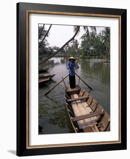 Woman Rowing, Mekong Delta, Vietnam-Bill Bachmann-Framed Photographic Print