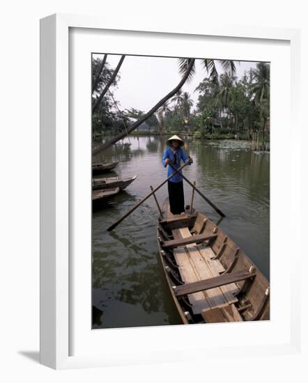 Woman Rowing, Mekong Delta, Vietnam-Bill Bachmann-Framed Photographic Print