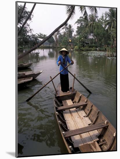 Woman Rowing, Mekong Delta, Vietnam-Bill Bachmann-Mounted Photographic Print