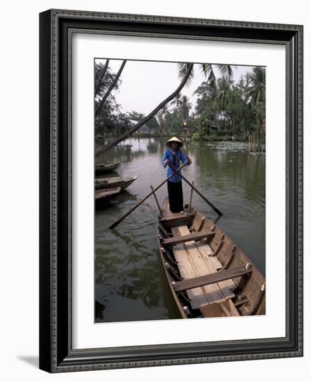 Woman Rowing, Mekong Delta, Vietnam-Bill Bachmann-Framed Photographic Print