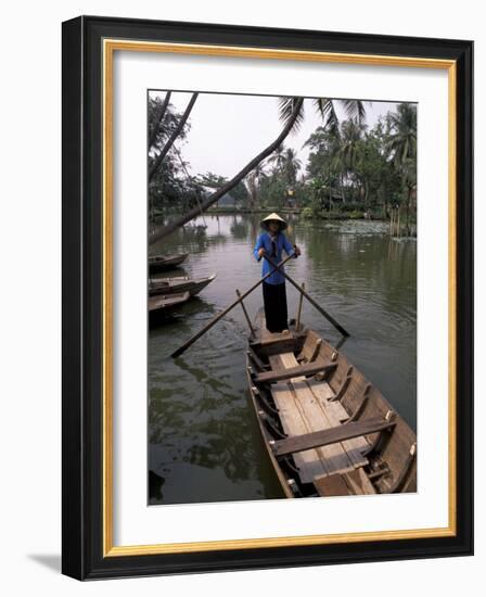 Woman Rowing, Mekong Delta, Vietnam-Bill Bachmann-Framed Photographic Print