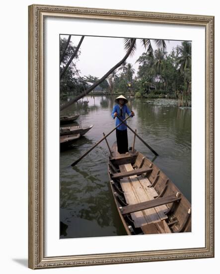 Woman Rowing, Mekong Delta, Vietnam-Bill Bachmann-Framed Photographic Print