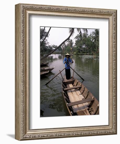 Woman Rowing, Mekong Delta, Vietnam-Bill Bachmann-Framed Photographic Print