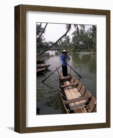 Woman Rowing, Mekong Delta, Vietnam-Bill Bachmann-Framed Photographic Print