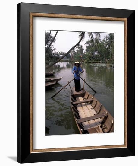 Woman Rowing, Mekong Delta, Vietnam-Bill Bachmann-Framed Photographic Print