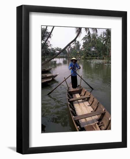 Woman Rowing, Mekong Delta, Vietnam-Bill Bachmann-Framed Photographic Print