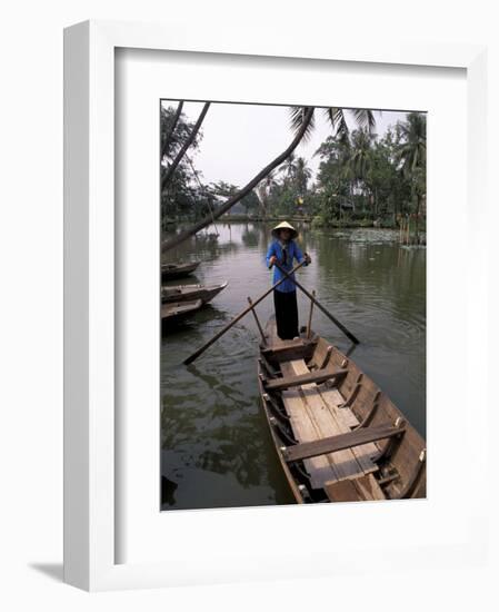 Woman Rowing, Mekong Delta, Vietnam-Bill Bachmann-Framed Photographic Print