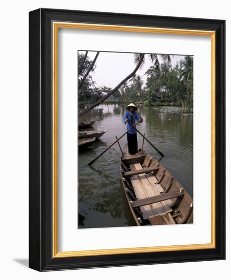 Woman Rowing, Mekong Delta, Vietnam-Bill Bachmann-Framed Photographic Print