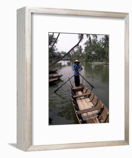 Woman Rowing, Mekong Delta, Vietnam-Bill Bachmann-Framed Photographic Print